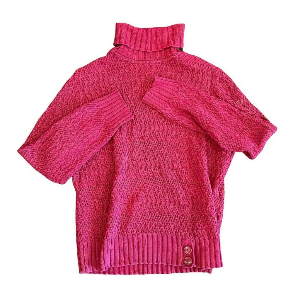 Ann Taylor Loft Women's Red Pullover Cotton Blend Turtleneck Sweater Sz XL